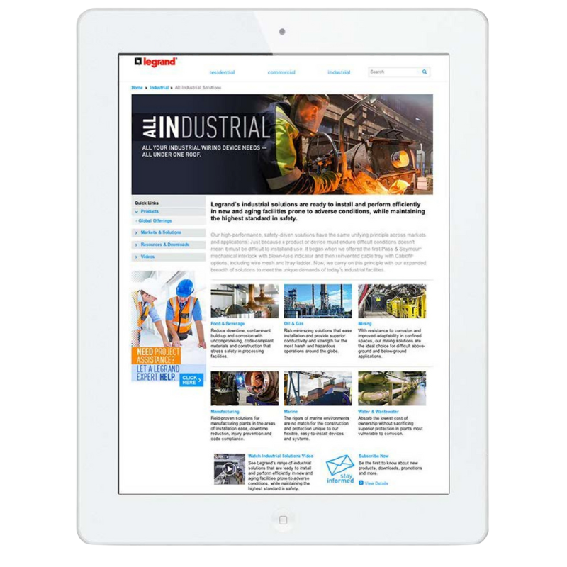 Legrand Pass & Seymour: All-In 5 ipad